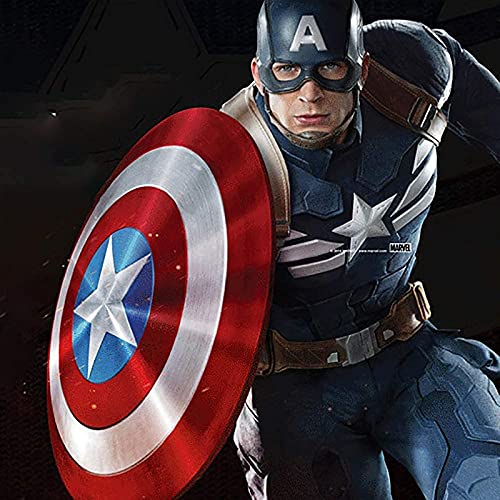 PRETAY Escudo Capitan America Metal 1: 1 Adulto Apoyos de Película Niños Hierro Forjado Capitán Disfraz de Shield Vengadores Retro Wall Creative Shield Bar Decoración,32CM/47.5CM/60CM (Size : 32CM)