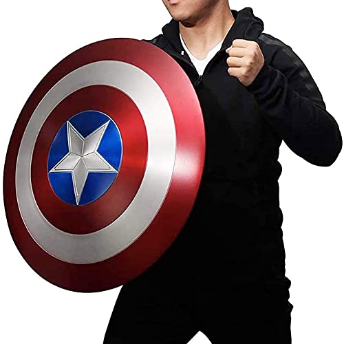 PRETAY Escudo Capitan America Metal 1: 1 Adulto Apoyos de Película Niños Hierro Forjado Capitán Disfraz de Shield Vengadores Retro Wall Creative Shield Bar Decoración,32CM/47.5CM/60CM (Size : 32CM)