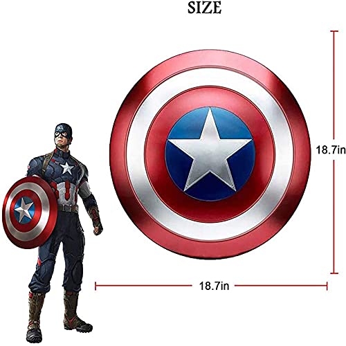 PRETAY Escudo Capitan America Metal 1: 1 Adulto Apoyos de Película Niños Hierro Forjado Capitán Disfraz de Shield Vengadores Retro Wall Creative Shield Bar Decoración,32CM/47.5CM/60CM (Size : 32CM)