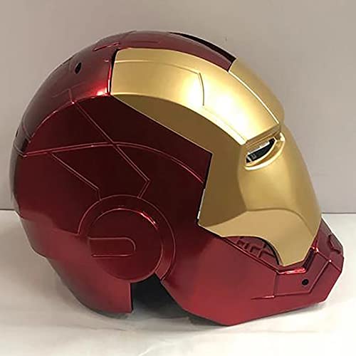 PRETAY Iron Man Casco Máscara, Casco de Iron Man de Los Vengadores de Marvel Legends,Superhéroe ABS Máscaras Luminosos Cascos de Halloween Cosplay Película (Color : Red, Size : L(55CM))