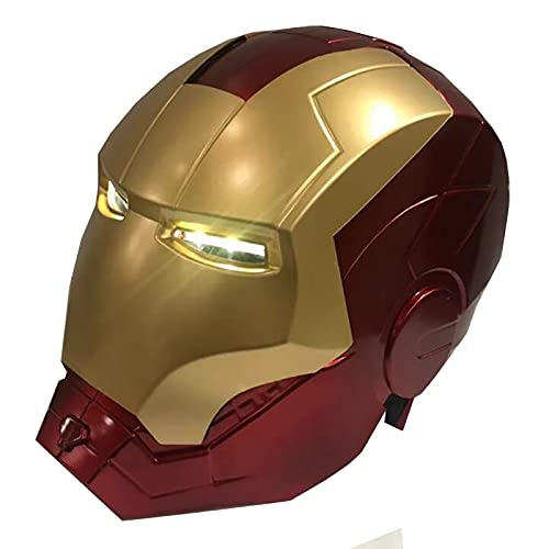 PRETAY Iron Man Casco Máscara, Casco de Iron Man de Los Vengadores de Marvel Legends,Superhéroe ABS Máscaras Luminosos Cascos de Halloween Cosplay Película (Color : Red, Size : L(55CM))