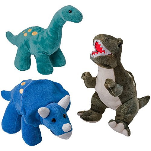 PREXTEX Paquete de 4 Dinosaurios de Peluche 25,4 cm de Largo - Gran Regalo para niños - Surtido de Animales de Peluche - Gran niños