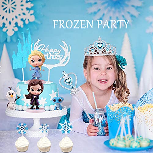 Princesa congelada Cake Topper simyron 4 Pcs Frozen Cake Topper, Mini Figuras Niños Cake Topper, Fiesta de cumpleaños Pastel Decoración Suministros