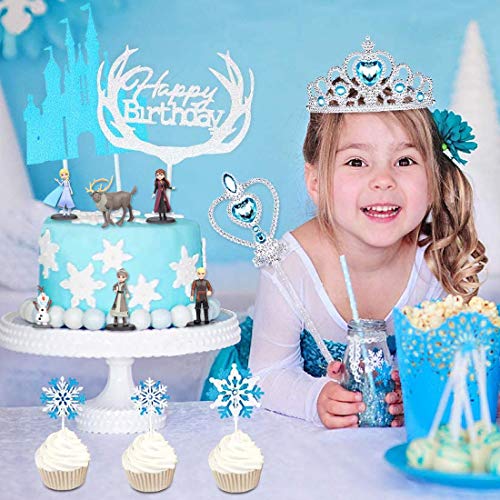 Princesa congelada Cake Topper - YUESEN 6 piezas Mini Juego de Figuras Niños Mini Juguetes Baby Shower Fiesta de cumpleaños Pastel Decoración Suministros