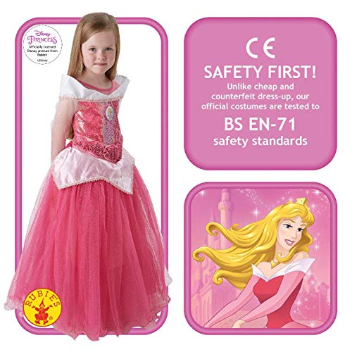 Princesas Disney - Disfraz de Bella Durmiente Premium para niña, infantil 5-6 años (Rubie's 620471-M)