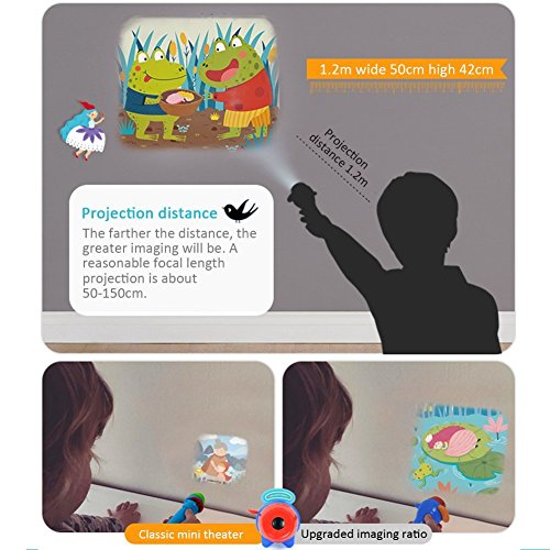 PROACC Actualizado Proyector para niños Historia Story Proyector Proyección Antorcha para Linterna Flashlight Juguete, Más Grande Imágenes Proyector, Baby Bedtime Educativo Juguete Regalo para Niños