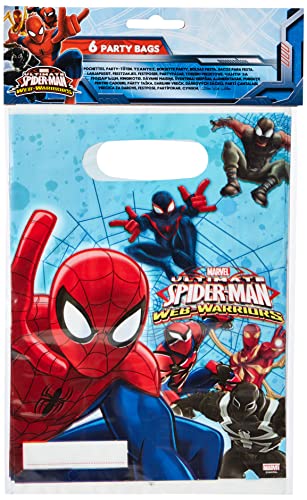 Procos 85156 - Bolsas de fiesta (6 unidades), diseño de Spiderman Web Warriors