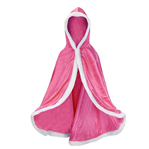 Proumhang Disfraz de Princesa Capa de Princesa para Niñas Disfraces para Halloween Trajes de Navidad Rosado 130 para 5-6 años