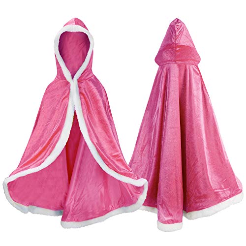 Proumhang Disfraz de Princesa Capa de Princesa para Niñas Disfraces para Halloween Trajes de Navidad Rosado 130 para 5-6 años