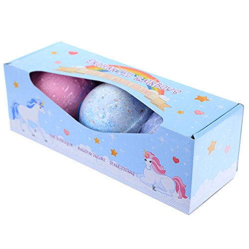 Puckator Rainbow Unicorn Handmade Bath Bomb - Juego de figuras decorativas (3 unidades)