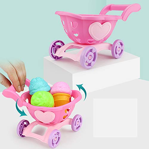 PUDDINGT® Kids Cash Register Pretend Play Supermarket Shop Till Toy Play Food Game con Calculadora de Trabajo,Pink