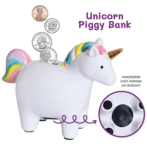 Purple Ladybug Kit de Hucha Infantil Unicornio para Niñas - Decora Huchas Originales con Adhesivos y Purpurina - Re-galos Originales de Unicornios para Niñas – Juegos de Manualidades y Creatividad