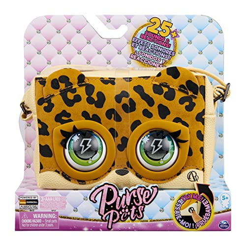 Purse Pets Leoluxe Leopard - Bolso Interactivo para Mascotas con más de 25 Sonidos y reacciones, Juguetes para niños para niñas de 5 años en adelante