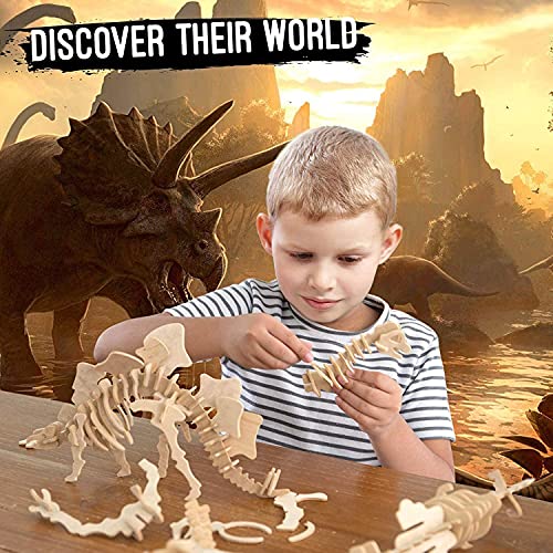 Puzzle 3D, puzle de madera en 3D, puzle para adultos, modelo de dinosaurio 3D, rompecabezas en 3D, rompecabezas para niños y adultos (4 unidades)