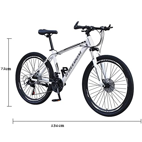 QCLU Bicicleta de montaña de 26 Pulgadas, Frenos de Disco Hardtail MTB, Trekking Bike Men Bike Girls Bike, Bicicleta de montaña de suspensión Completa, 30 velocidades (Color : White)