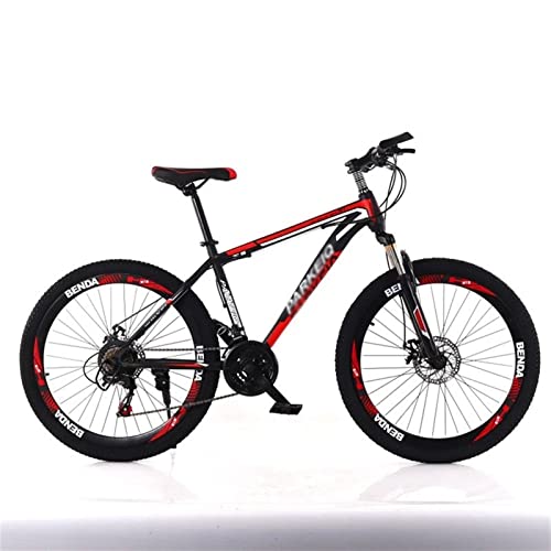 QCLU Bicicleta de montaña Deportiva, Bicicletas de 26 Pulgadas de Racing Disc Frenos Datos MTB, Trekking Bike Men Bike Girls Bike, Bicicleta de montaña de suspensión Completa, 21 velocidades, 3 Habla