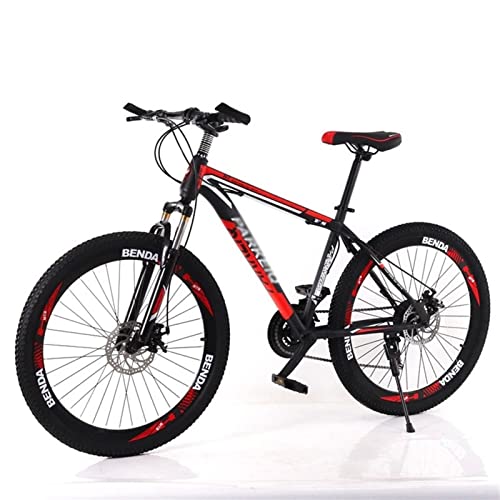 QCLU Bicicleta de montaña Deportiva, Bicicletas de 26 Pulgadas de Racing Disc Frenos Datos MTB, Trekking Bike Men Bike Girls Bike, Bicicleta de montaña de suspensión Completa, 21 velocidades, 3 Habla