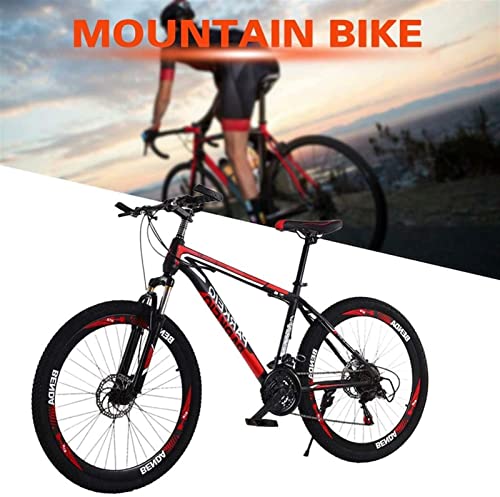 QCLU Bicicleta de montaña Deportiva, Bicicletas de 26 Pulgadas de Racing Disc Frenos Datos MTB, Trekking Bike Men Bike Girls Bike, Bicicleta de montaña de suspensión Completa, 21 velocidades, 3 Habla