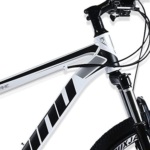 QCLU Unisex de Bicicletas de montaña, Bicicletas 26 Pulgadas de montaña, de los Hombres, MTB de la Mujer, con Asiento Ajustable, Frenos de Doble Disco, Blanco y Negro, de 3 Ruedas Cortadores