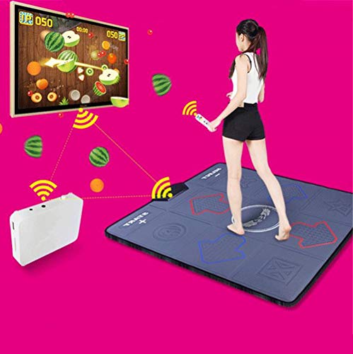 QHGao Alfombrilla De Baile Inalámbrica Única, Máquina De Baile para Ejercicios De Pérdida De Peso Antideslizante, Computadora De TV De Doble Uso, Descarga De Tarjeta De Memoria Compatible,Negro