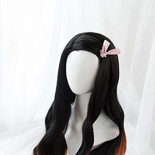 QHWJ Pelucas de Cosplay de Juego de rol de Fiesta de Carnaval de Halloween de Pelo sintético Resistente al Calor Largo para Cosplay de Demon Slayer Kamado Nezuko