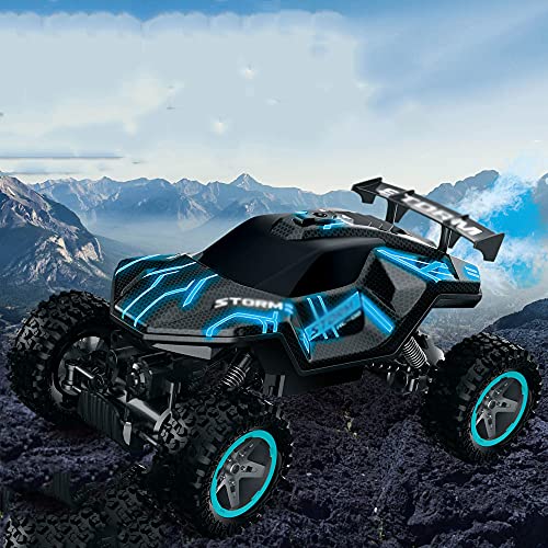 QHYZRV 4WD Vehículo Todoterreno Iluminación Fresca Eléctrico Inalámbrico RC Coche Un botón Spray Escalada Coche Deriva Truco Niño Regalo de cumpleaños Super Almacenamiento Simulación Escape