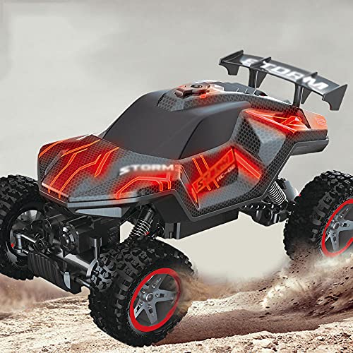 QHYZRV 4WD Vehículo Todoterreno Iluminación Fresca Eléctrico Inalámbrico RC Coche Un botón Spray Escalada Coche Deriva Truco Niño Regalo de cumpleaños Super Almacenamiento Simulación Escape