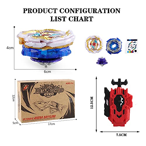 QIANQ Beyblade Burst Turbo Set，Peonzas Juguetes Conjunto,Burst Turbo Launcher Set,Navidad Regalo, Regalo para Los Niños