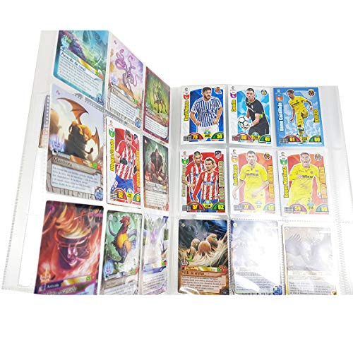 QILZO® Álbum de Fundas para cartas 30 páginas Álbum de Cartas Colección Álbum Collection (270 cuadrículas para Cartas), Género Neutro, Transparente, Cromos (801972) (30 cm)