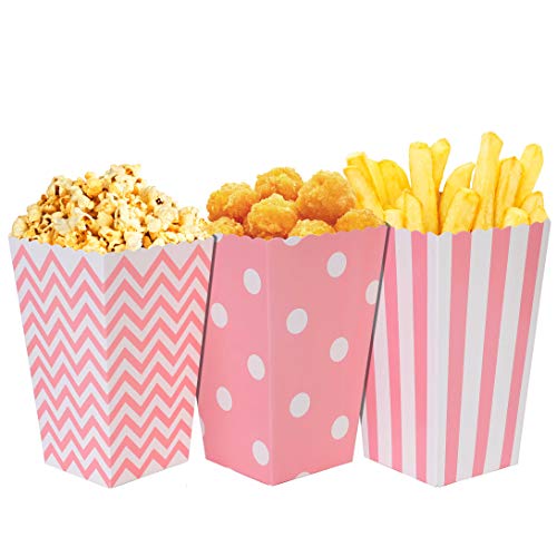 QIMEI-SHOP Caja de Palomitas de Maíz 36 Piezas Bolsas Bolsa de Palomitas para Los Bocados del Partido Los Dulces Las Palomitas y Los Regalos 12*7 cm