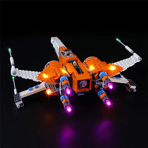 QJXF Juego de Luces USB Compatible con ala-X 75273 de Lego Star Wars PoE Dameron, LED Light Kit de (ala-X) de Bloques de creación de Modelos (no Incluido Modelo)