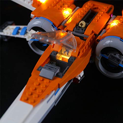 QJXF Juego de Luces USB Compatible con ala-X 75273 de Lego Star Wars PoE Dameron, LED Light Kit de (ala-X) de Bloques de creación de Modelos (no Incluido Modelo)