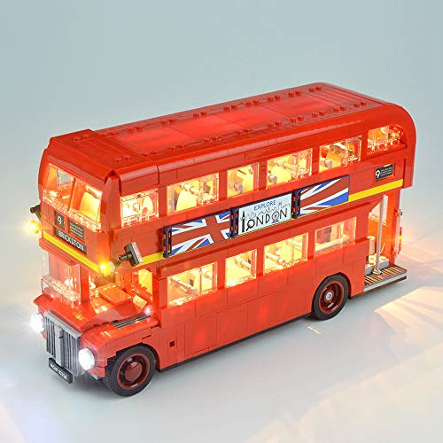 QJXF Juego De Luces USB Compatible con Lego Creator Experto Autobús De Londres 10258, LED Light Kit para (London Bus) De Bloques De Creación De Modelos (No Incluido Modelo)