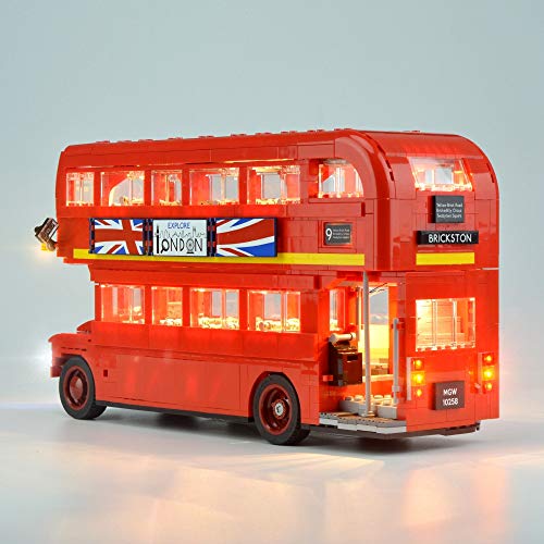 QJXF Juego De Luces USB Compatible con Lego Creator Experto Autobús De Londres 10258, LED Light Kit para (London Bus) De Bloques De Creación De Modelos (No Incluido Modelo)