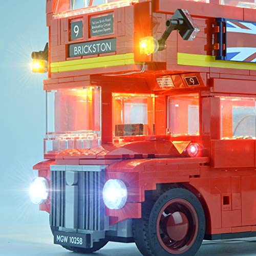 QJXF Juego De Luces USB Compatible con Lego Creator Experto Autobús De Londres 10258, LED Light Kit para (London Bus) De Bloques De Creación De Modelos (No Incluido Modelo)