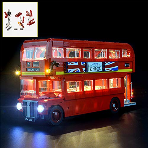 QJXF Juego De Luces USB Compatible con Lego Creator Experto Autobús De Londres 10258, LED Light Kit para (London Bus) De Bloques De Creación De Modelos (No Incluido Modelo)