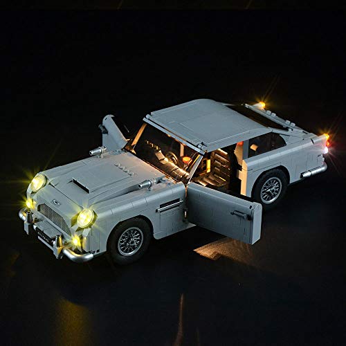 QJXF Juego De Luces USB Compatible con Lego Experto Creador De James Bond, El Aston Martin DB5, LED Light Kit De (James Bond Aston Martin DB5) De Bloques De Creación De Modelos (No Incluido Modelo)