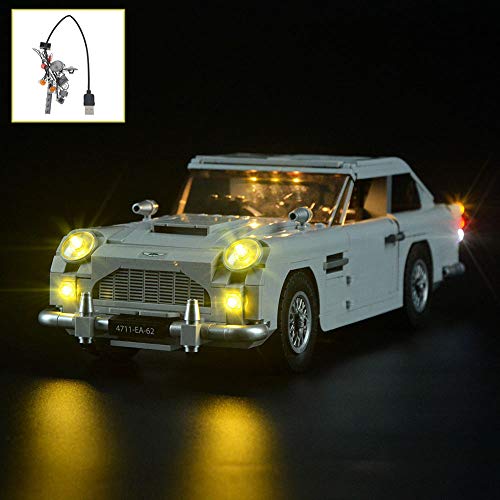 QJXF Juego De Luces USB Compatible con Lego Experto Creador De James Bond, El Aston Martin DB5, LED Light Kit De (James Bond Aston Martin DB5) De Bloques De Creación De Modelos (No Incluido Modelo)