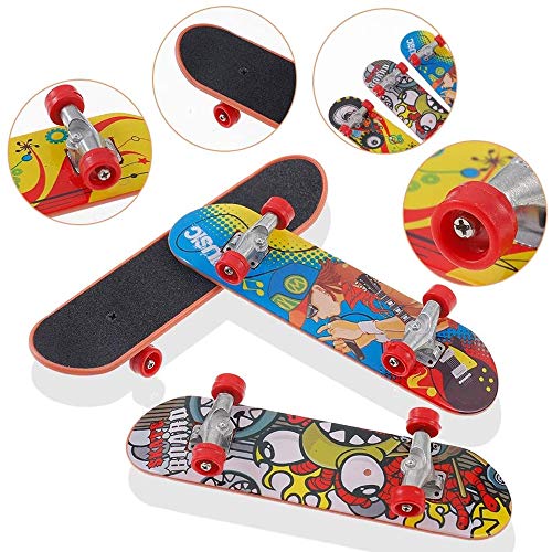 QNFY Finger Skateboard, 5PCS Mini Diapasones Profesionales Patineta de Dedo Monopatines de Juguete para Dedos Finger Skate Park Juegos Deportivos Decoración de Fiestas Regalo de Cumpleaños para Niños