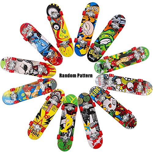 QNFY Finger Skateboard, 6PCS Mini Fingerboard Finger Skate Board Skatepark Juguete Mini Monopatines para Dedos Decoración de Fiestas Niños (Patrón Aleatorio)