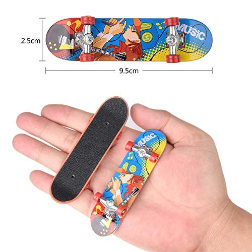 QNFY Finger Skateboard, 6PCS Mini Fingerboard Finger Skate Board Skatepark Juguete Mini Monopatines para Dedos Decoración de Fiestas Niños (Patrón Aleatorio)