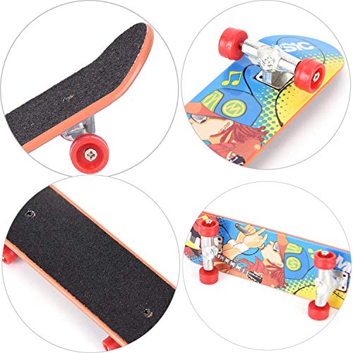 QNFY Finger Skateboard, 6PCS Mini Fingerboard Finger Skate Board Skatepark Juguete Mini Monopatines para Dedos Decoración de Fiestas Niños (Patrón Aleatorio)