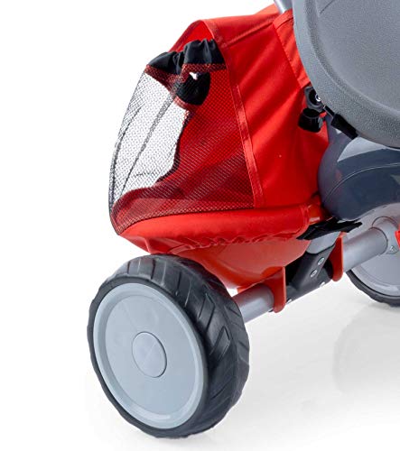 QPLAY Triciclo evolutivo Ranger - Rojo - De 10 a 36 Meses - Acolchado con Bolso y Capota