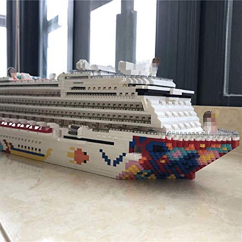 QSSQ Mini Bloques De Construcción De Cruceros De Lujo para Niños 4950 Unids Big White Bip DIY Bloques De Construcción De Diamantes Ensamblados Juguetes Niños GIF