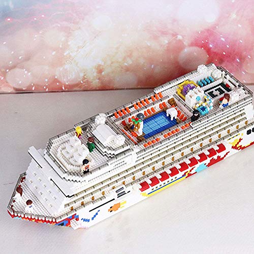 QSSQ Mini Bloques De Construcción De Cruceros De Lujo para Niños 4950 Unids Big White Bip DIY Bloques De Construcción De Diamantes Ensamblados Juguetes Niños GIF