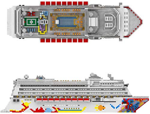 QSSQ Mini Bloques De Construcción De Cruceros De Lujo para Niños 4950 Unids Big White Bip DIY Bloques De Construcción De Diamantes Ensamblados Juguetes Niños GIF