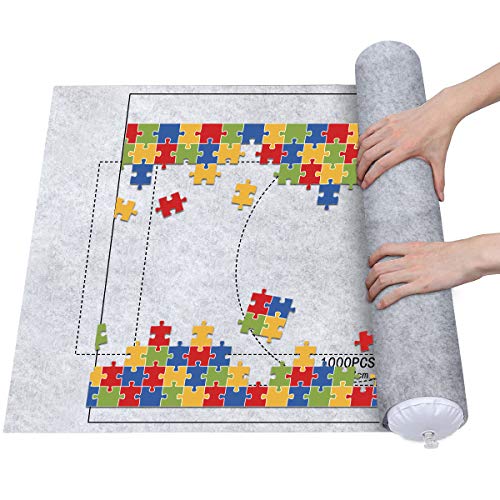 Queta Jigsaw Puzzle Roll Mat Puzzle Roll Mat Puzzle Storage Rollup para puzzles con cordón, bolsa de almacenamiento para hasta 1500 puzzles (gris)