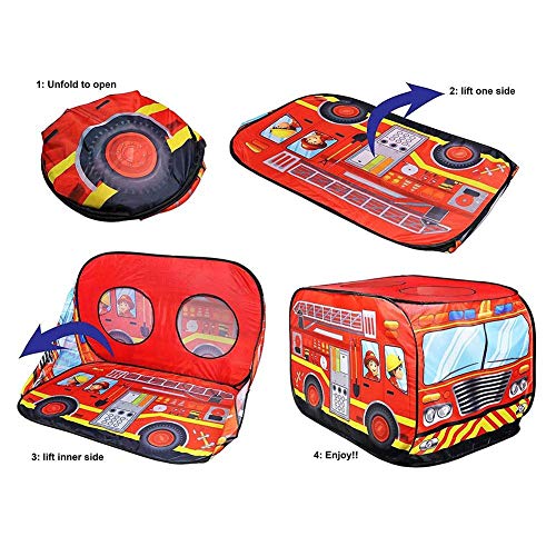 QULONG Tienda de campaña para niños, Juguete Plegable, Tela de casa de Juegos, camión de Bomberos, Coche de policía, Juego de casa, autobús, Madre, Juego Familiar