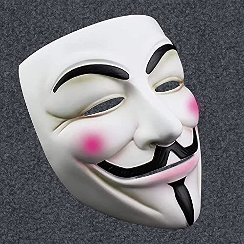 QUNPON Máscara de Halloween para disfraz de Vendetta Guy Fawkes