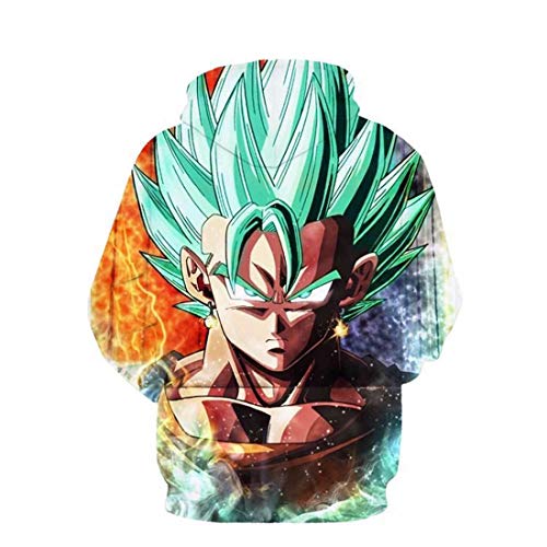 QYIFIRST Sudadera con capucha unisex con impresión 3D Anime Ball Goku Cosplay disfraz con bolsillos naranja 5XL (contorno del pecho 125 cm)